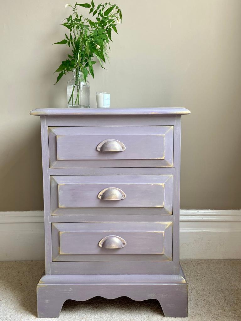 Solid wood bedside table / drawers 