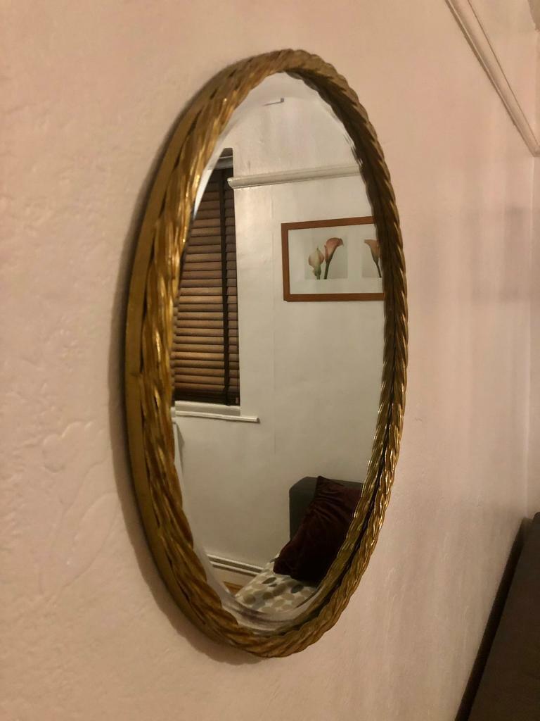 image for Mirror 20x20 inch/ heavy golden metal framed