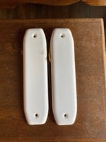 Set of two Ceramic White Door Finger Plates