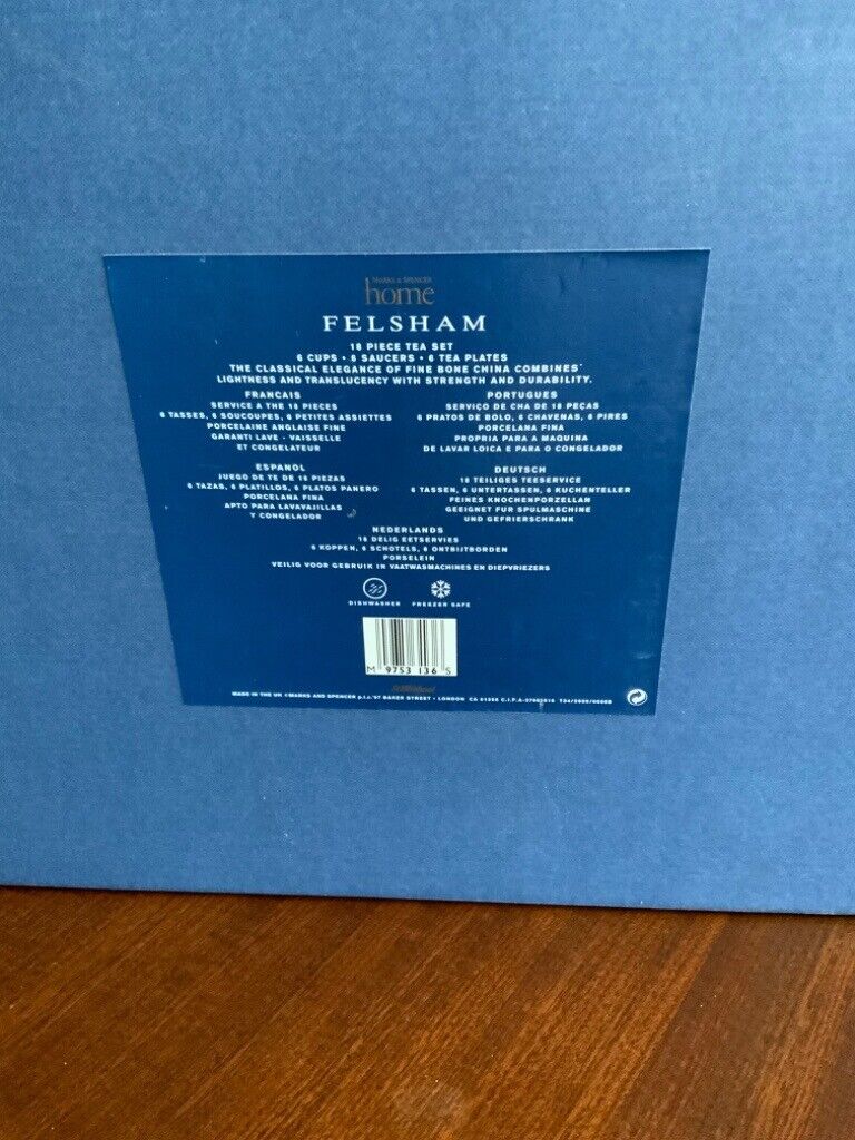 New boxed M&S fine bone China Felsham pattern