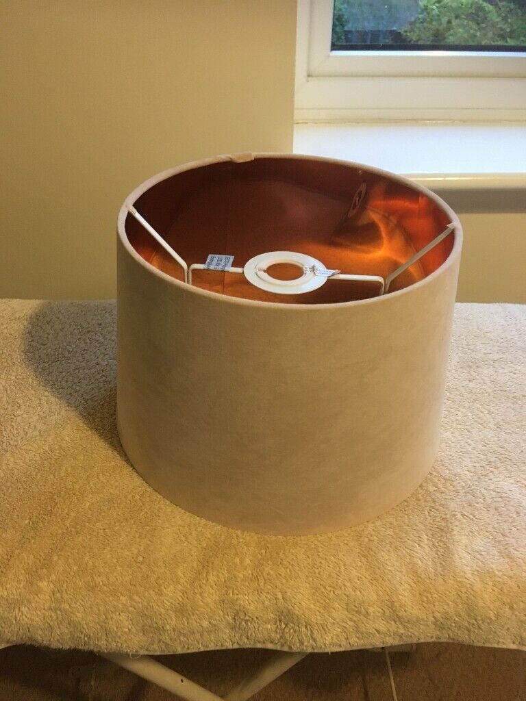 image for Brand New with tag Wilko Velvet lampshade with copper inside