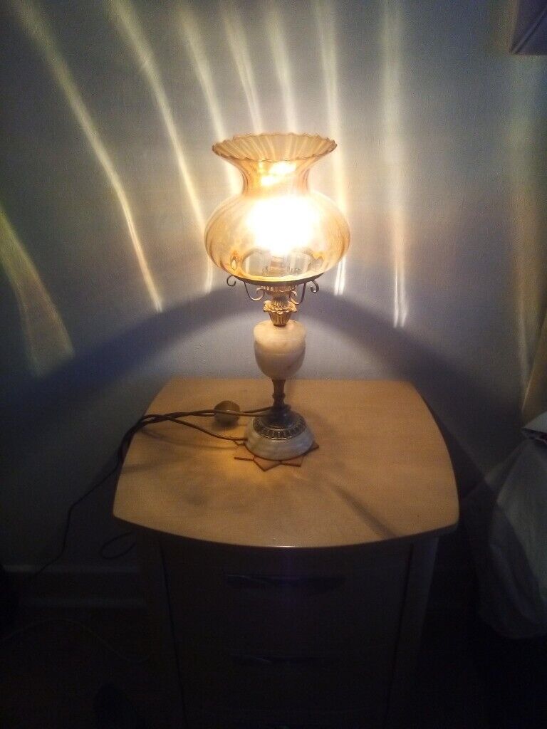 image for Antique Marble and brass lamp