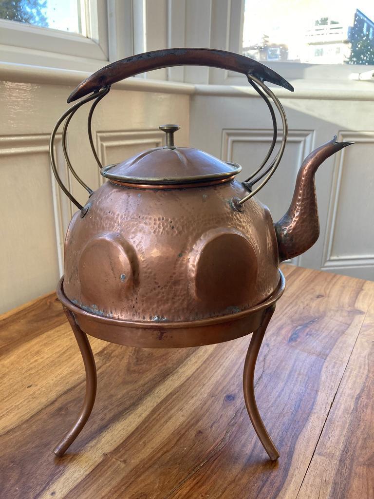 Repousse Copper kettle on stand arts and crafts style | in Weston-super-Mare,  Somerset | Gumtree