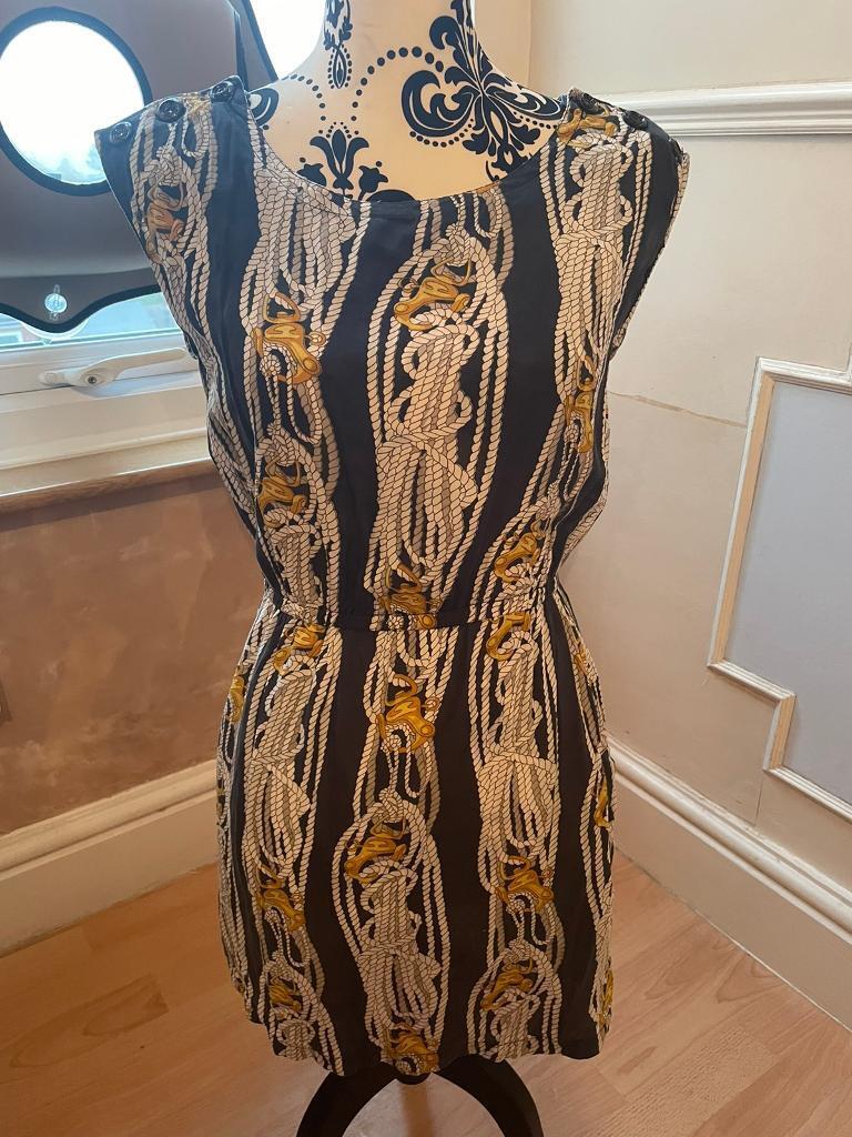 image for M Butterfly Nautical navy white tunic dress with pockets 