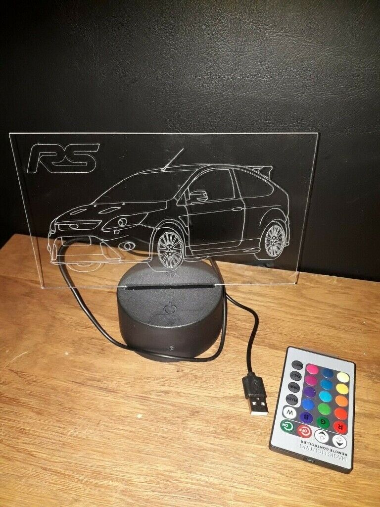 Personalised Ford Focus RS LED Illuminated Etching Display Light Colour Changing