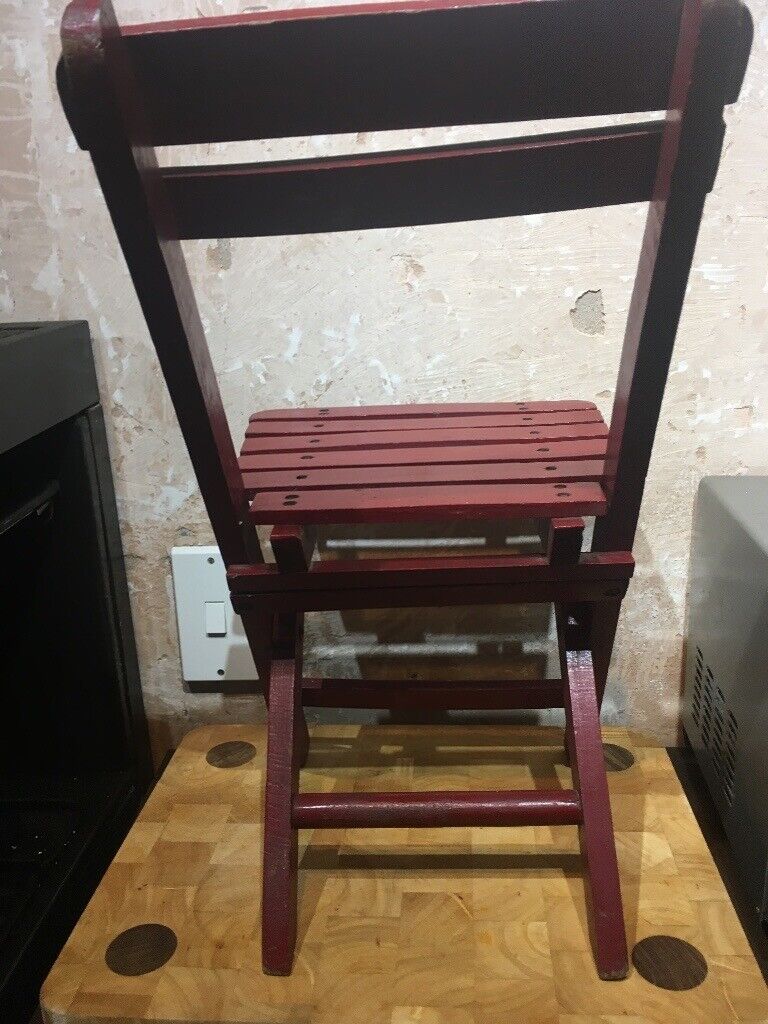 Solid Wood Child’s Folding Chair Vintage aprox 1930’s Suitable for a Child 1 to 5 years