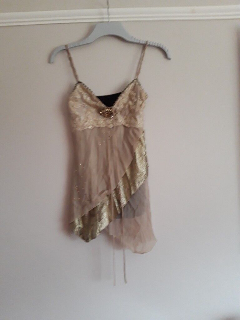 image for Ladies party/ occasion top. black back, gold front.  Size 10. as new