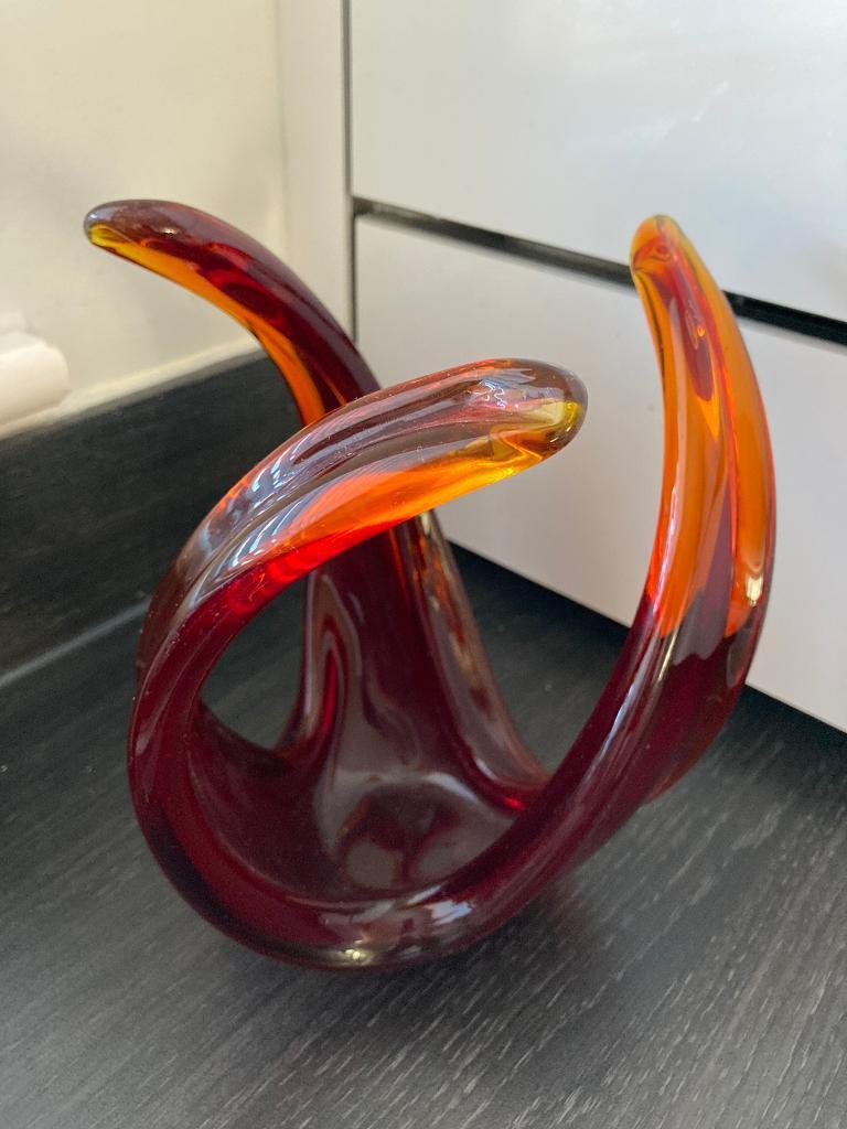 Vintage Red Spanish Glass Ornament 