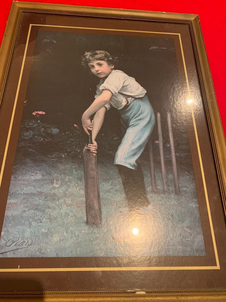 VICTORIAN PEARS SOAP ADVERT OF CRICKET BOY
