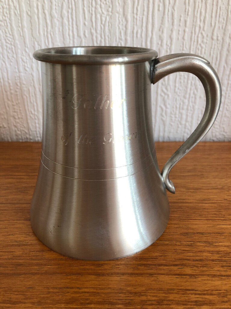 image for FATHER OF THE GROOM HAND CRAFTED PEWTER TANKARD-NEW