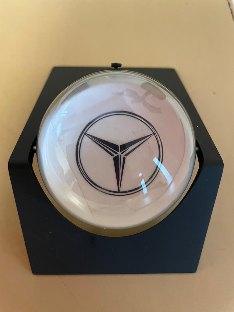 Genuine Mercedes Benz rotating star logo desk clock