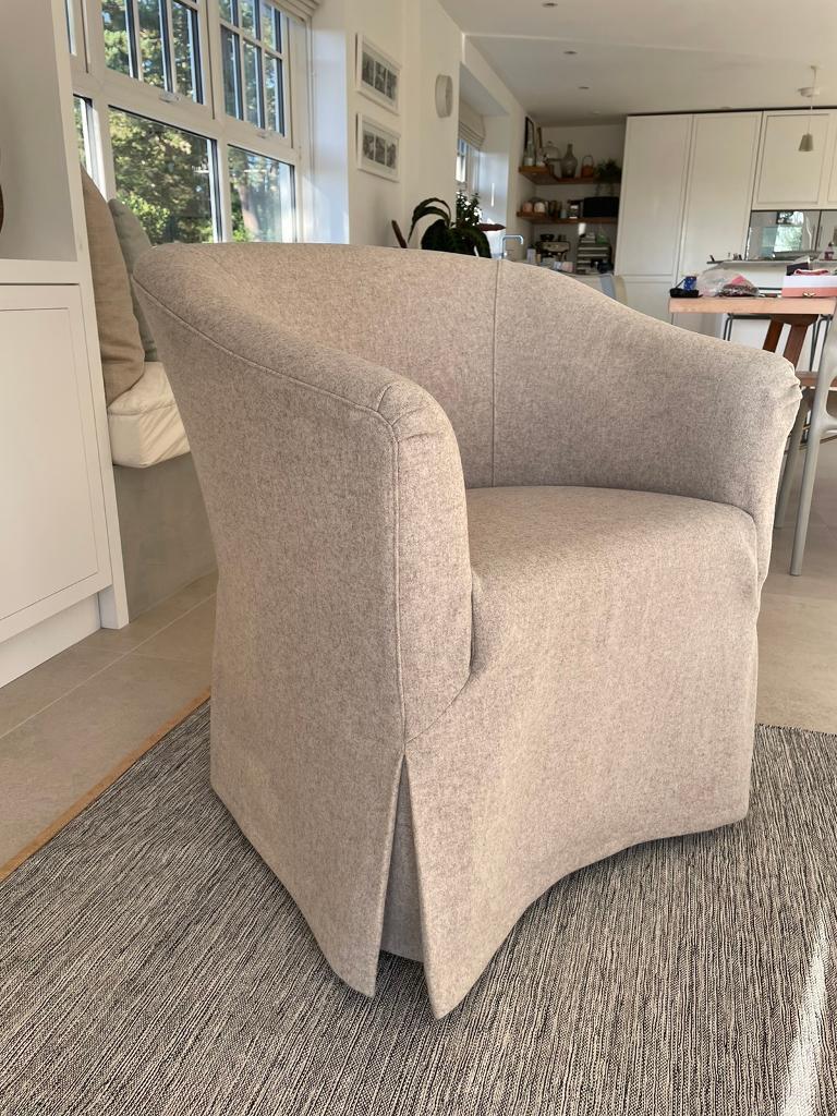 Soft Grey Felt Armchair 