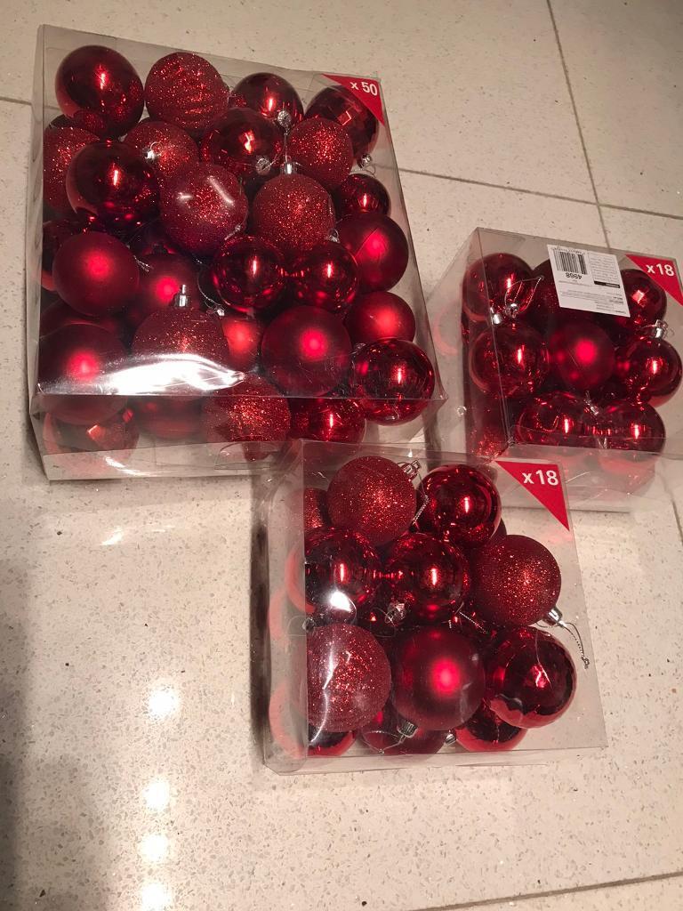86 Red Christmas Baubles 
