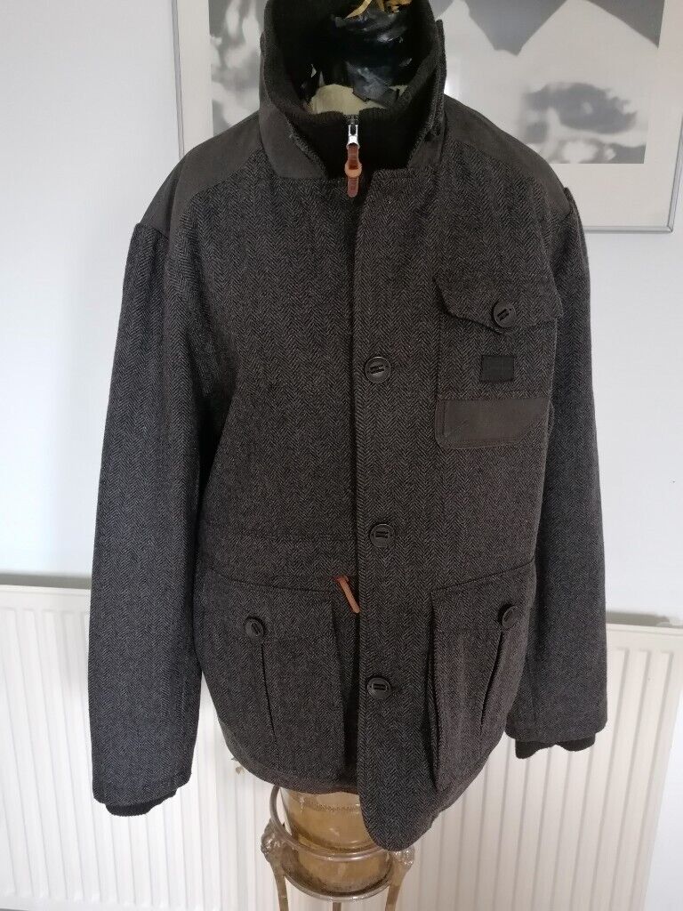  USA Luxury Brand THIRD & ARMY Unique Reconstructed Contrast Textile  Jacket. Mens. Size : L
