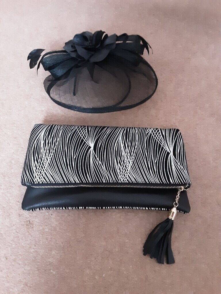 LADIES  JACKET, PLUS BLACK HAT AND SILVER  BAG 