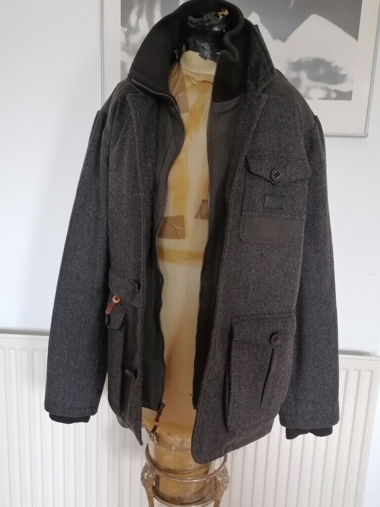  USA Luxury Brand THIRD & ARMY Unique Reconstructed Contrast Textile  Jacket. Mens. Size : L