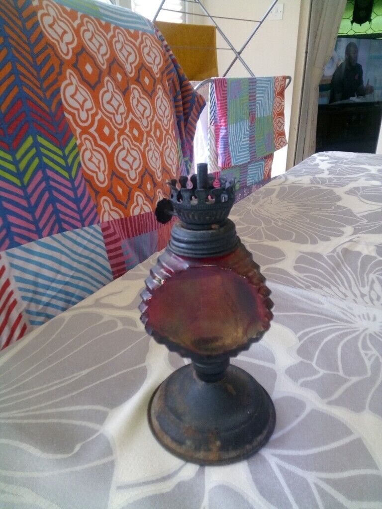 PARAFIN LAMP GLASS, WITH GLASS DOME AND HANDLE £4