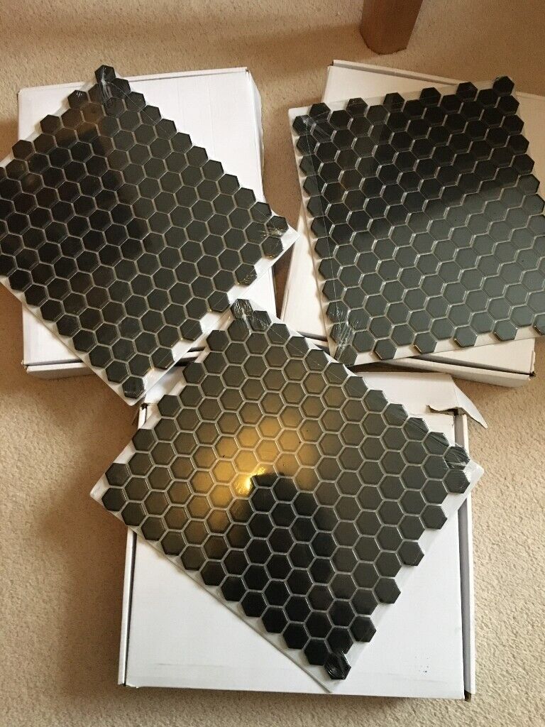 image for Brand New Hexagon Shapes Matt Black Tiles