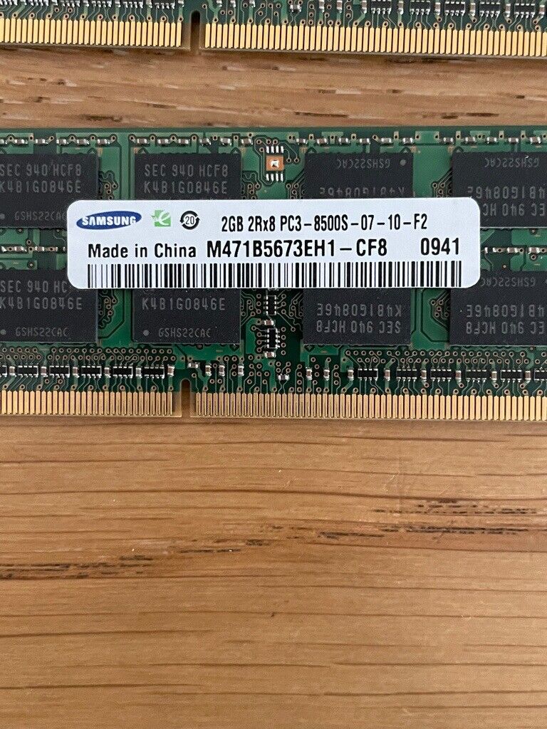 Apple Compatible Samsung Memory 8GB (4 X 2GB), PC3-8500S DDR3, Excellent Condition, £20