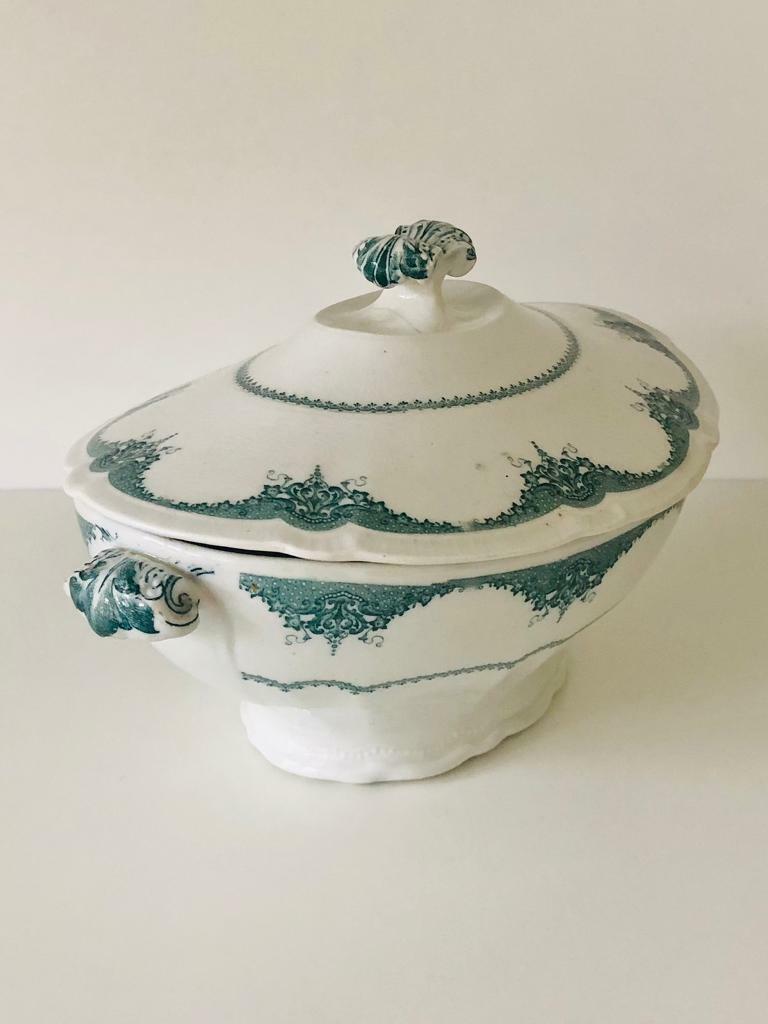 Antique Booths Serving Dish With Lid