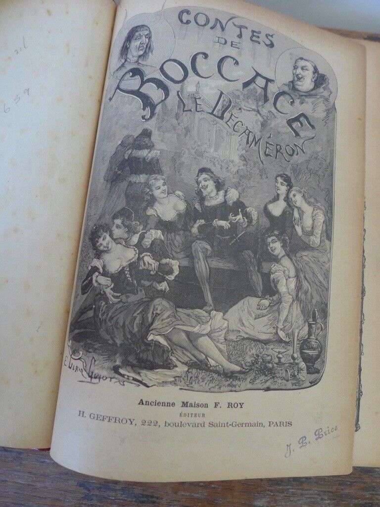 image for Collectable Vintage Antiquarian Book CONTES DE BOCCACE: LE DECAMERON. In French.