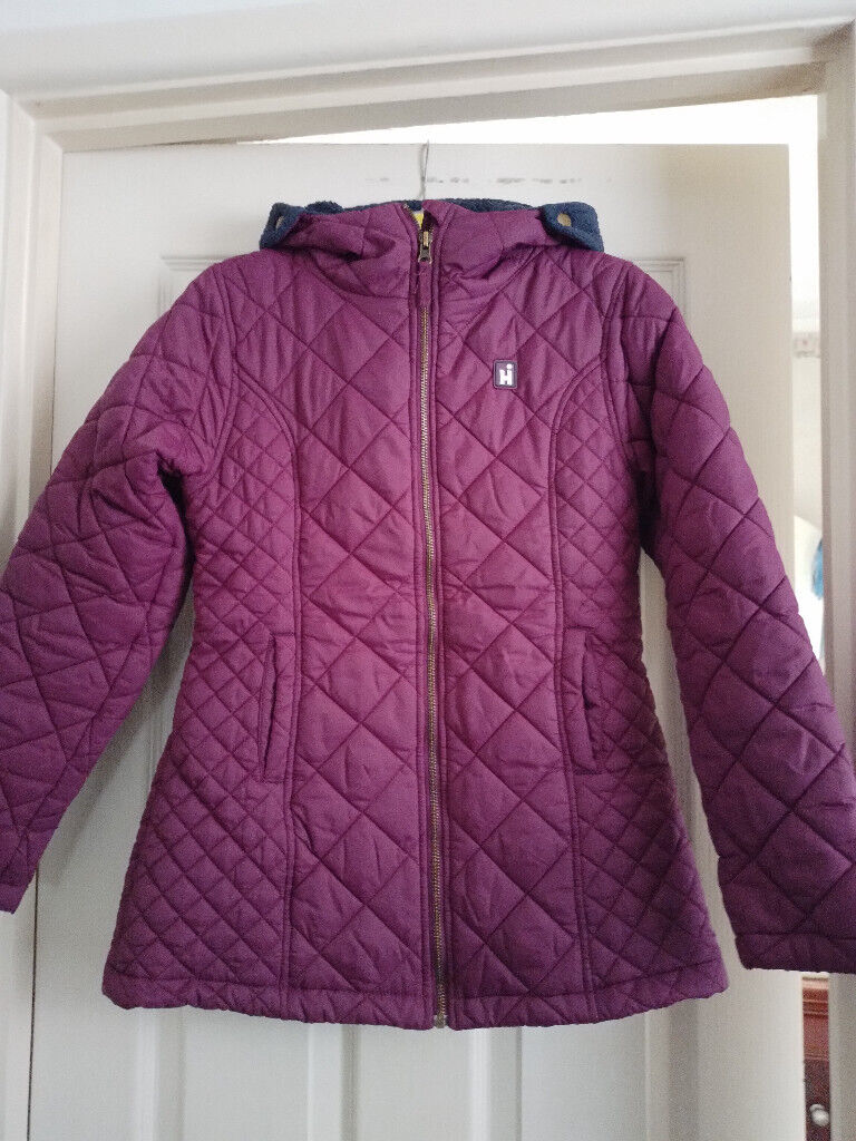 GIRLS COAT. AGE 10/11. Hooded, soft-padded coat. Higear, bought Go Outdoors. VGC.