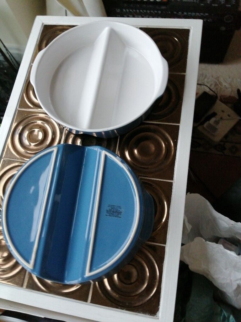 image for Two matching round oven dishes 