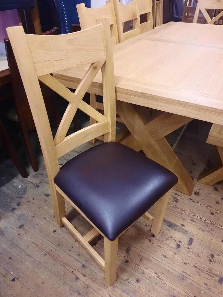 Oak x range dining table & Chairs 