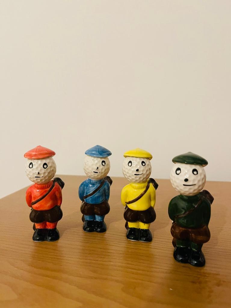 4 x Carlton Ware Dunlop Style Caddie Golfing figures