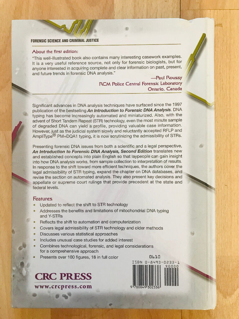 An Introduction to Forensic DNA Analysis Second Edition - Hardcover– Illustrated