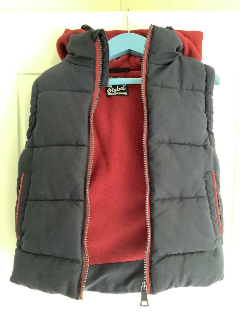 Boys Blue Fleece Lined Padded Gillet Size 4-5