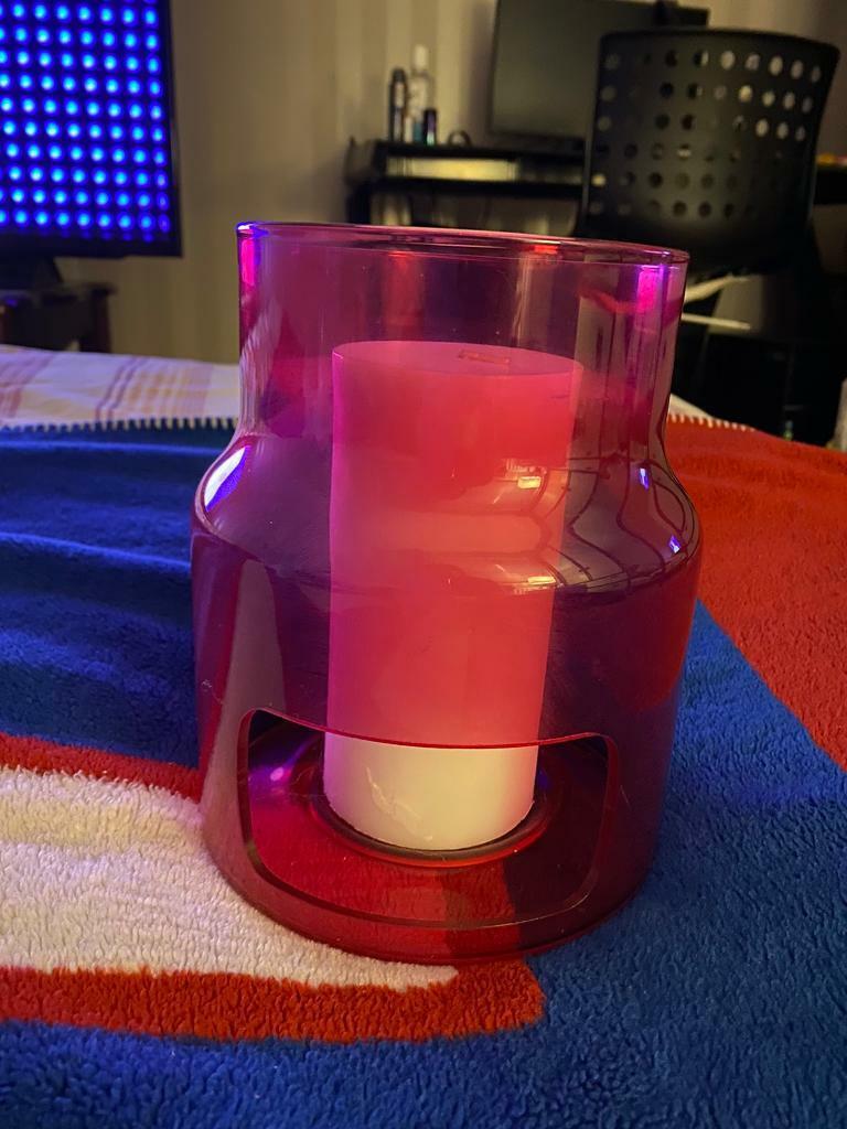 image for PINK IKEA CANDLE JAR 