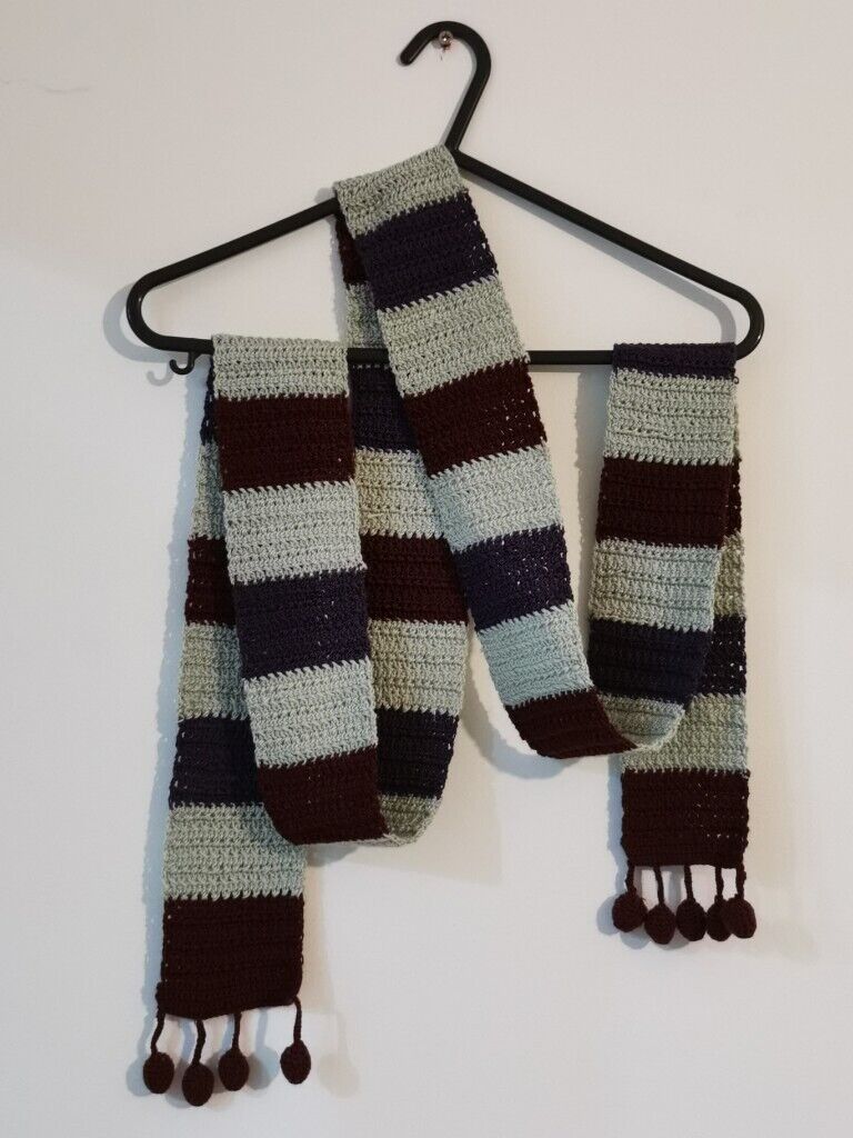 image for Purple-Grey Knitted Scarf