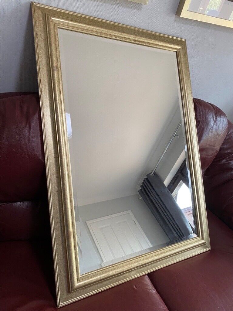 Good quality, large, modern, gold/gilt framed mirror