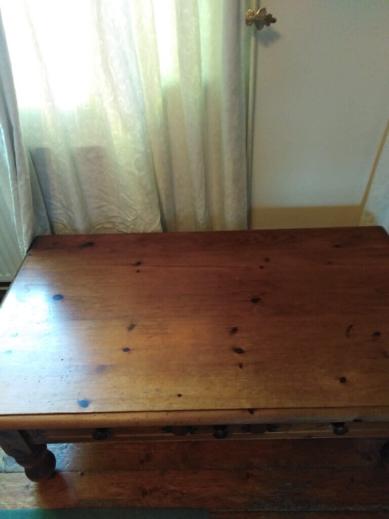 large vintage pine coffee table