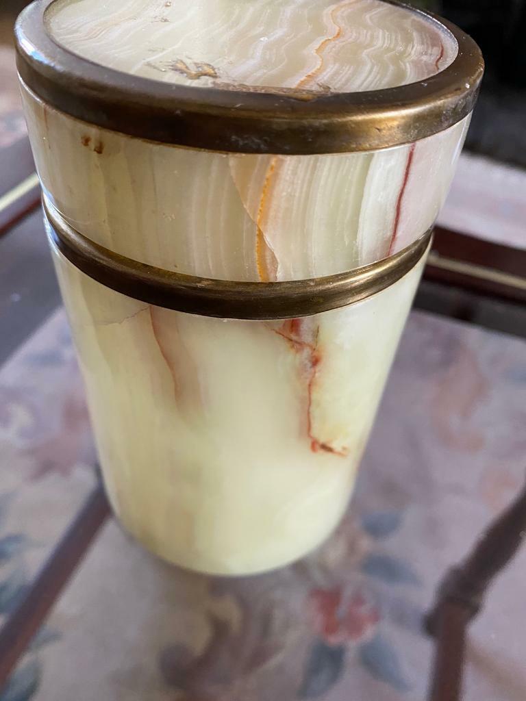 Marble onyx jar