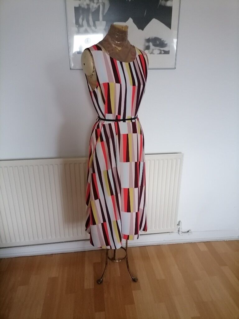 Designer JASPER CONRAN  Retro Midi Dress. Ex Cond. Size : UK 12. EU 40. 
