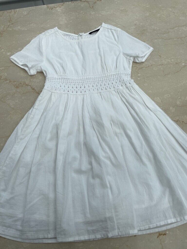 Girl cotton white dress from Sisley