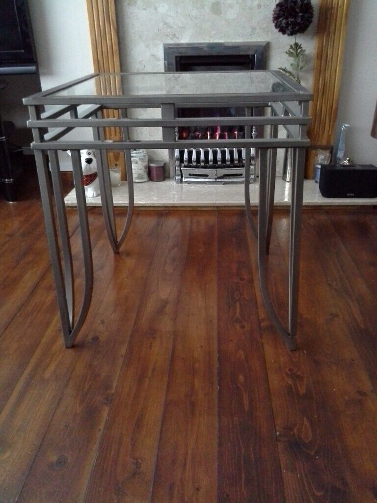 LAMP TABLE GLASS TOP UNIQUE