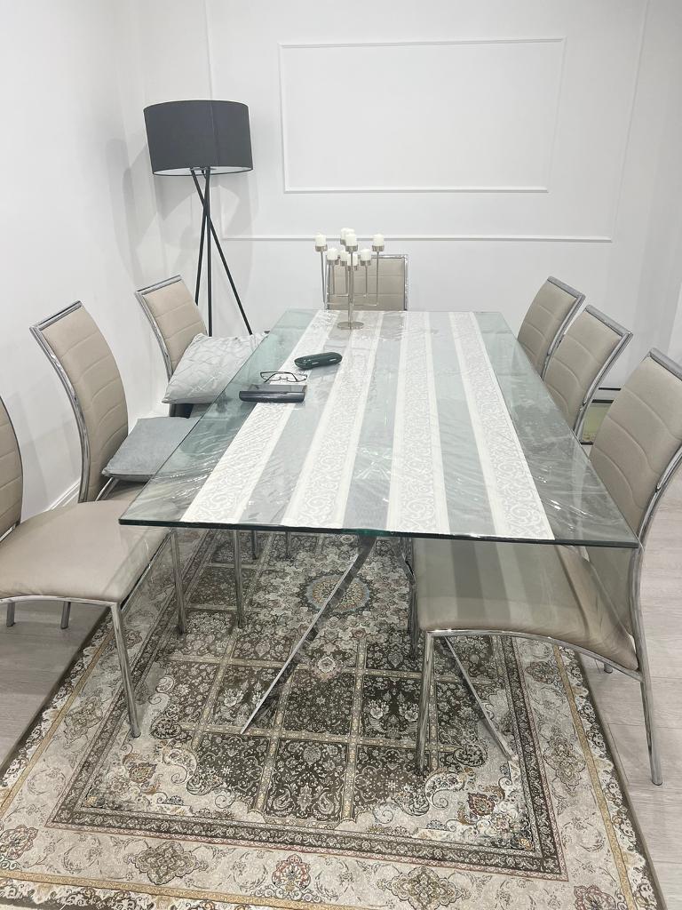 Glass Dining Table & Chairs 8 seater 