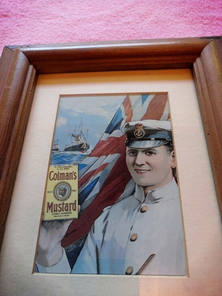 Antique, Colman's Mustard Maritime/Royal Navy Themed Sign/Painting/Plate/Plaque