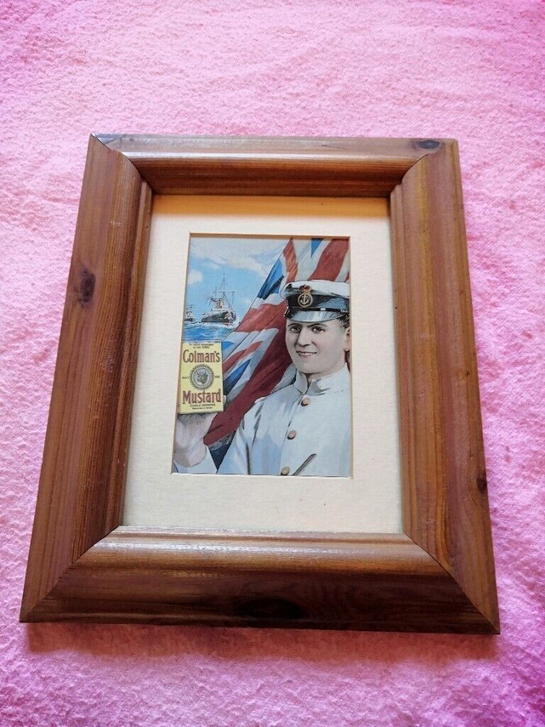 image for Antique, Colman's Mustard Maritime/Royal Navy Themed Sign/Painting/Plate/Plaque
