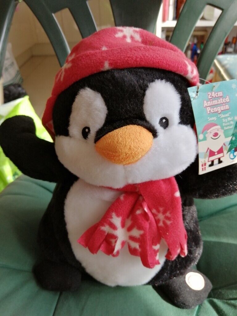 24 cm Animated Penguin, soft toy 