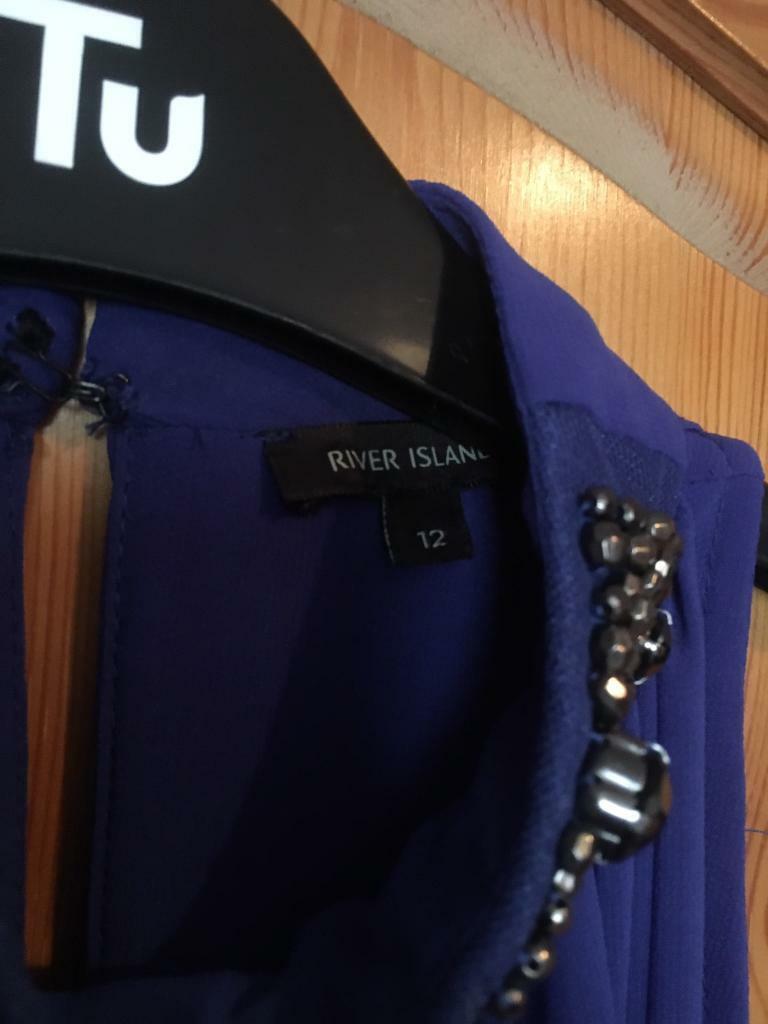 Royal Blue Chiffon Dress ( Size 12 ) £8