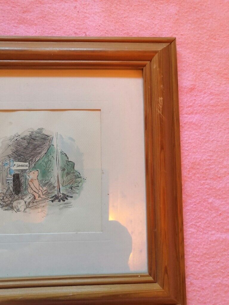 Vintage, 3 x Winnie the Pooh Watercolour Paintings/Prints, Framed - Exc Con