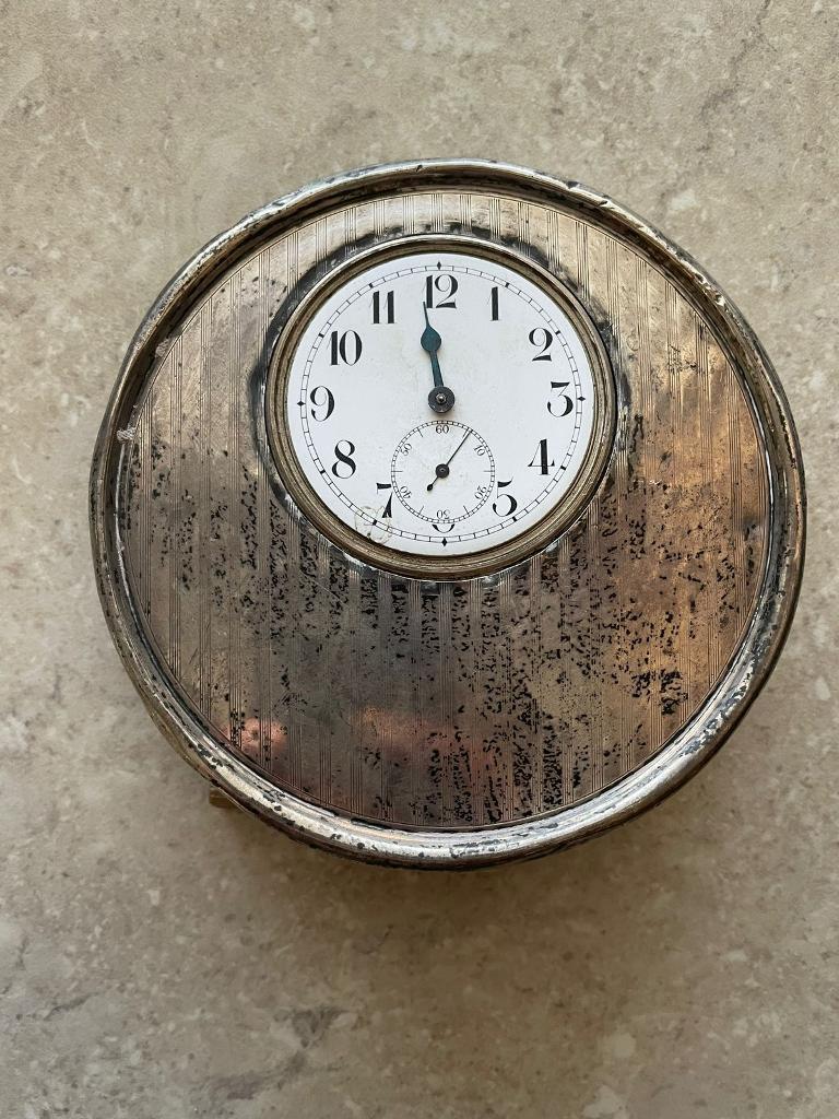Antique silver clock 