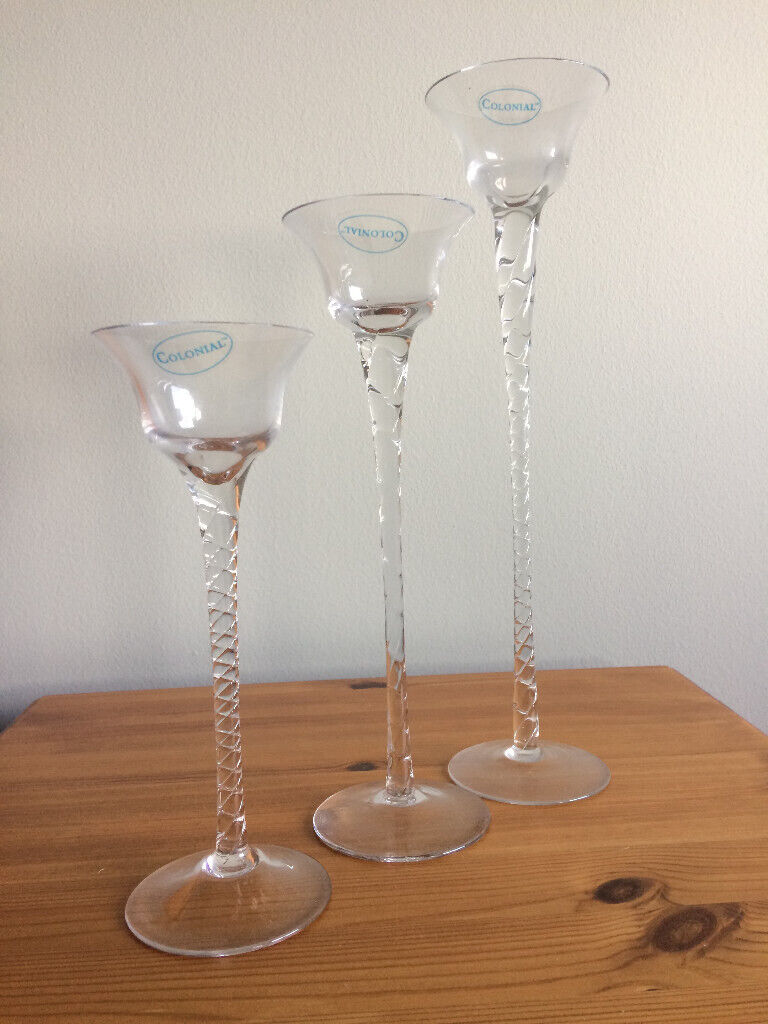 Tea light holders or candlesticks glass(set of 3)