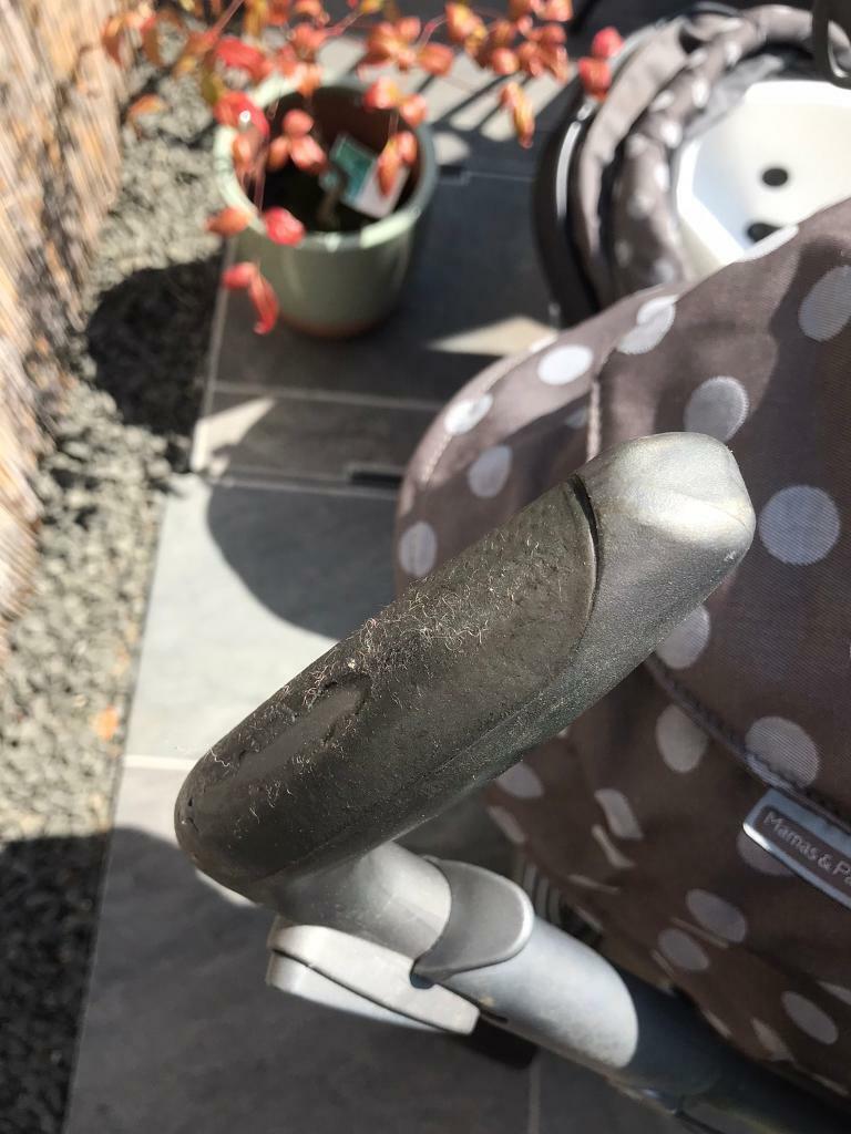M&P’s Mama & Papas Grey Polka dot Pliko Pramette including car seat and base - Ipswich