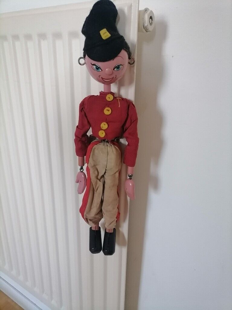 image for Rare Vintage 1950's Marionette PELHAM PUPPET Fritzi Soldier Collectible Wood Toy. 