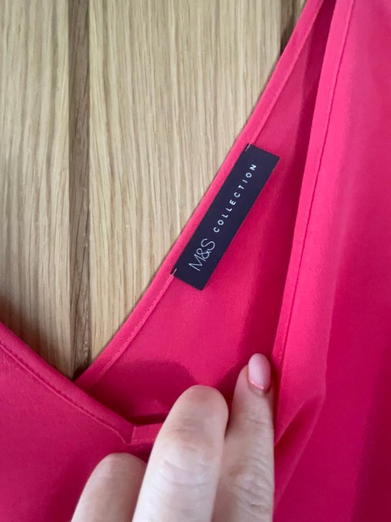 Marks and Spencer Fuchsia Pink V Neck Sleevless Camisole Blouse Top 6